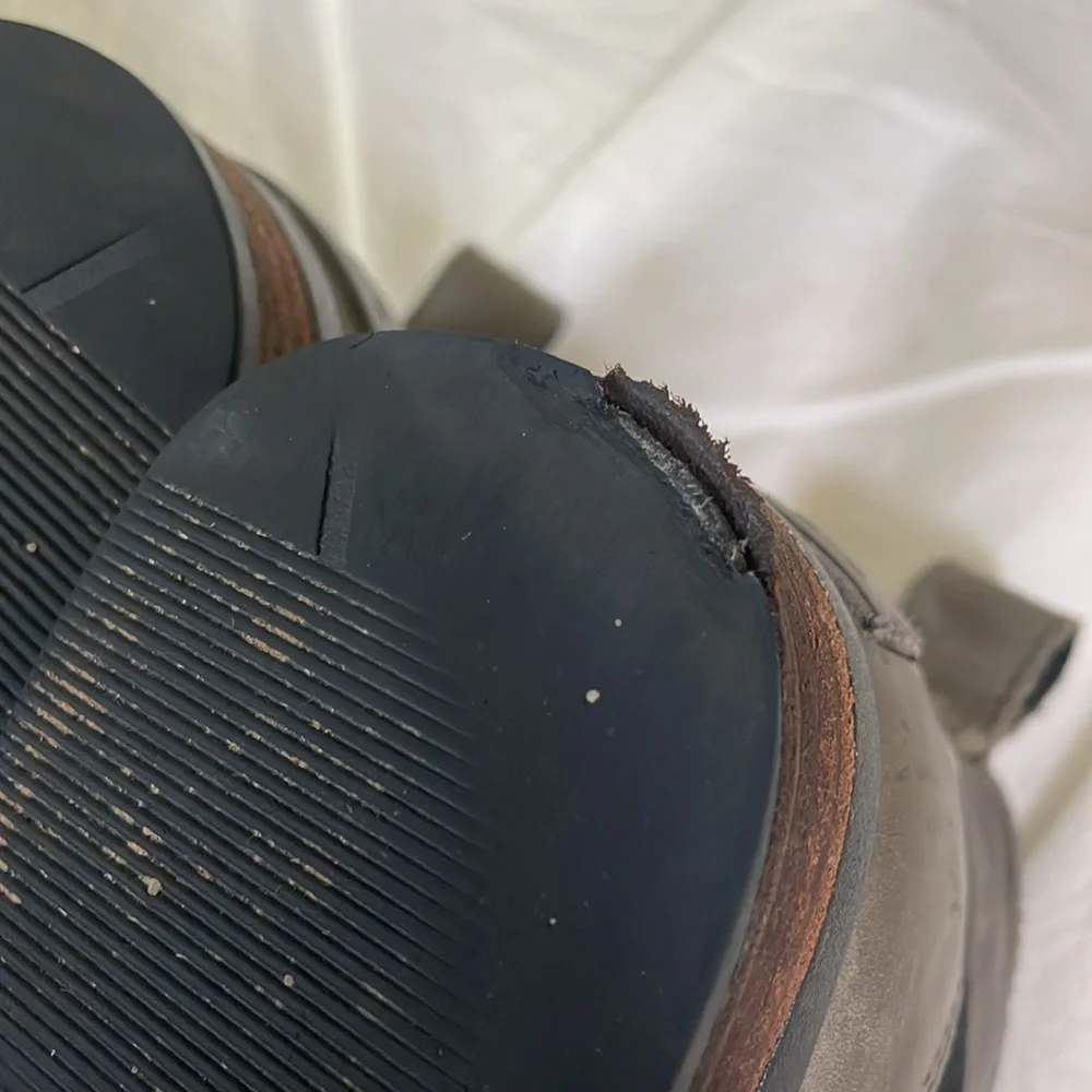 Sorel Emilie Waterproof Quarry Gray Leather Chelsea Ankle Boots Women 6.5 - Picture 4 of 7